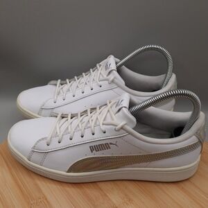 Puma Shoes Womens 8.5 Vikky Platform White Iridesceny Lace Up 381346-01 Flaws